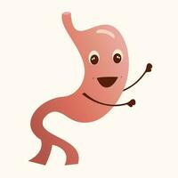 A healthy and happy stomach cartoon vector