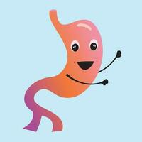 A healthy and happy stomach cartoon vector