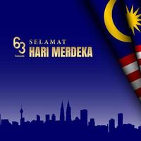 fondo del día de la independencia de malasia. vector