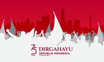 Indonesian Independence Day Background Template. vector