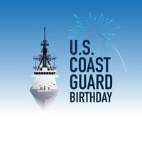 fondo de cumpleaños de la guardia costera estadounidense. vector