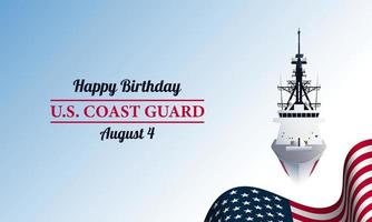 U.S. Coast Guard Birthday Background. vector