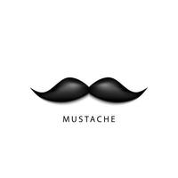 Vector Graphic of Black Mustache on White Background.