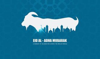 Eid Al Adha Background with Goat Illustration. Fit for greeting card, wallpaper and other.