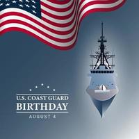 U.S. Coast Guard Birthday Background. vector