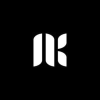 Initial Letter NK Logo Design. vector