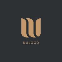 Initial Letter NU Logo Design. vector