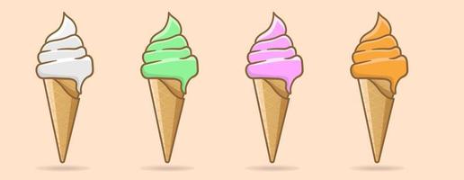 ice cream vector set style colorful