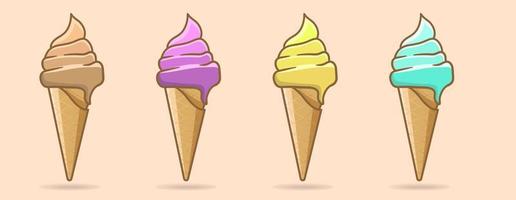 helado estilo conjunto vector colorido