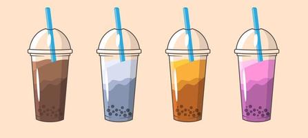 bubble tea vector colorful collection