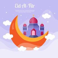 Flat eid al-fitr illustration. - Vector. vector