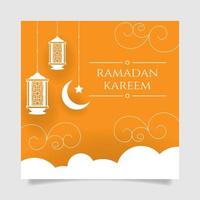 Ramadan greeting with lamp and moon. - Vector. vector