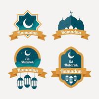 colección de etiquetas planas de ramadán. - vectores.