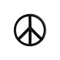 signo de paz grunge, ilustración vectorial del símbolo de paz con textura sucia