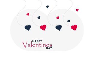 Stylish hanging hearts background for valentines day vector