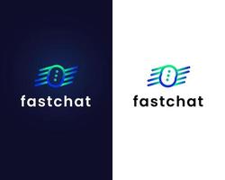 fast chat logo design template vector