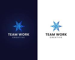 team work logo design template vector