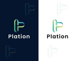 plantilla de diseño de logotipo letra t y p vector