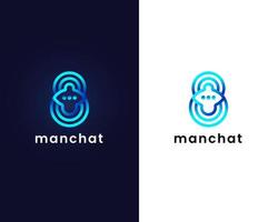 man with chat logo design template vector