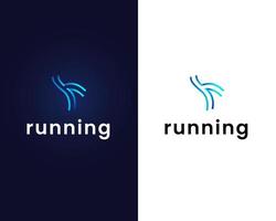 running logo design template vector