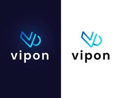 plantilla de diseño de logotipo de letra v y p vector