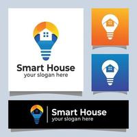 diseño de logotipo eléctrico de casa inteligente de color moderno