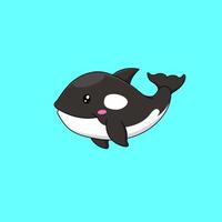 Cute cartoon orca. Vector illustration