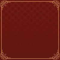 Chinese frame background. Red and yellow gold. Vector illustration