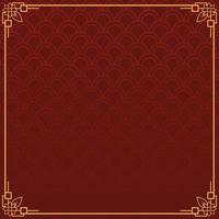 Chinese frame background. Red and yellow gold. Vector illustration