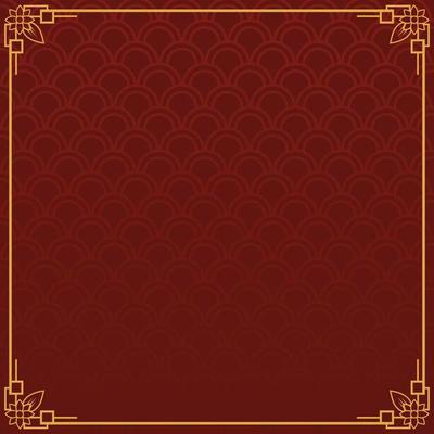 Chinese frame background. Red and yellow gold. Vector illustration