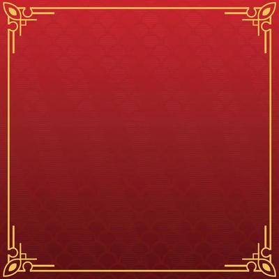 Chinese frame background. Red and yellow gold. Vector illustration