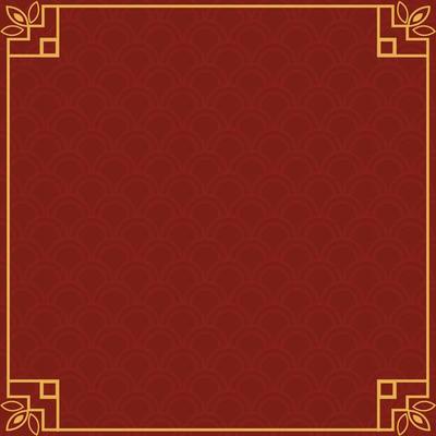 Chinese frame background. Red and yellow gold. Vector illustration