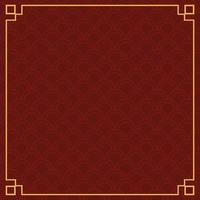 Chinese frame background. Red and yellow gold. Vector illustration