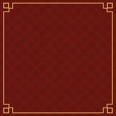 Chinese frame background. Red and yellow gold. Vector illustration