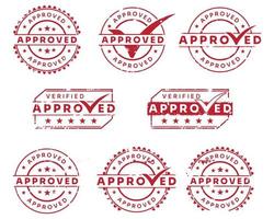 Set of approved vector stamps of various shapes