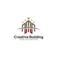 vector de logotipo de edificio creativo de lujo