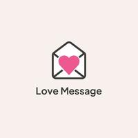 Love message logo. Envelope with heart symbol in the middle. vector