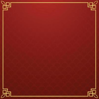 Chinese frame background. Red and yellow gold. Vector illustration