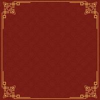 Chinese frame background. Red and yellow gold. Vector illustration