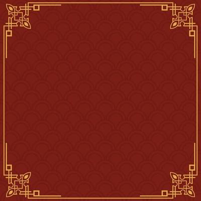 Chinese frame background. Red and yellow gold. Vector illustration