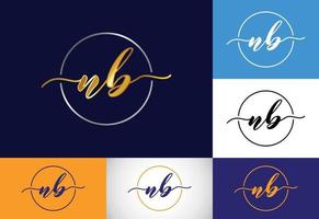 Initial Monogram Letter N B Logo Design Vector. Graphic Alphabet Symbol For Corporate Business vector