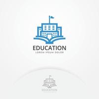 diseño de logotipo de edificio de educación vector