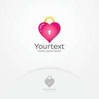 Secure heart logo design vector