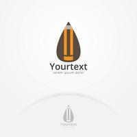 Pencil drop logo design vector