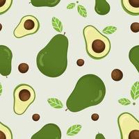 Avocado fruit vector seamless pattern