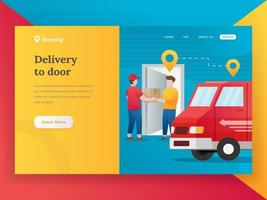 Delivery package landing page vector