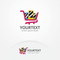 Phone shopping logo design vector