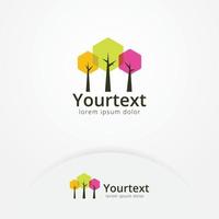 Hexagonal tree logo design vector