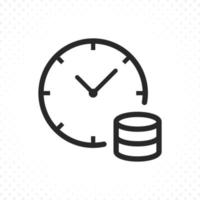 Clock and coin icon vector