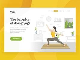 Landing page template of Home yoga